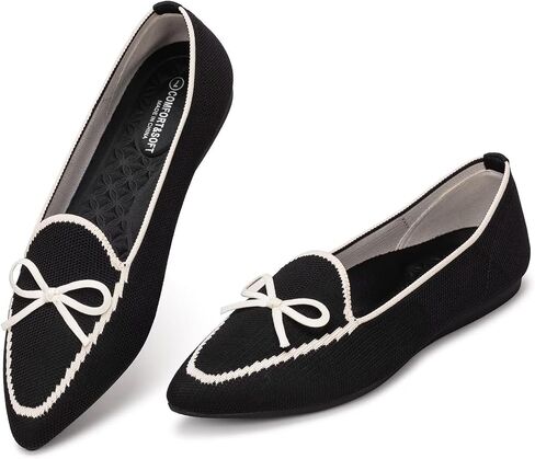 Bejinash Women's Loafer Flats عرضية متماسكة من النسيج خفيفة الوزن أحذية أنيقة قابلة للغسل أنيقة أحذية الدانتيل ذات الدانتيل ذات الدانتيل. in Kuwait