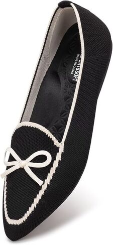 Bejinash Women's Loafer Flats عرضية متماسكة من النسيج خفيفة الوزن أحذية أنيقة قابلة للغسل أنيقة أحذية الدانتيل ذات الدانتيل ذات الدانتيل. in Kuwait