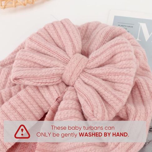 DRESHOW BQUBO 3 Pieces Newborn Baby Turban Hats Bow Baby Infant Beanie Breathable Toddler Cap for Baby Girls in Kuwait