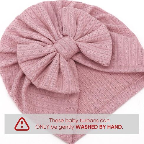 DRESHOW BQUBO 3 Pieces Newborn Baby Turban Hats Bow Baby Infant Beanie Breathable Toddler Cap for Baby Girls in Kuwait