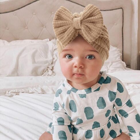 Dreshow Bqubo 3 قطع القبعات الولادة المولودة عمامة القوس رضيع الأطفال الرضيع قبعة صغيرة القبعة طفل صغير للبنات in Kuwait