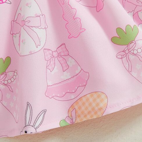 Adobabirl Baby Girl Easter Dress Outfit Ribbed Ruffle Romper Bunny Suspender Skirt Headband 3Pcs Spring Clothing Set in Kuwait