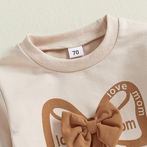 Adobabirl Toddler Baby Girl Clothes Embroidery Letter Print Crewneck Sweatshirt and Pants Set Fall Winter Spring Outfits in Kuwait