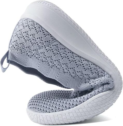 poemlady Women's Walking Shoes - Mesh Slip on Sneaker Knit Round Toe Casual Memory Foam Low Wedge Nurse Shoes for Work in Kuwait