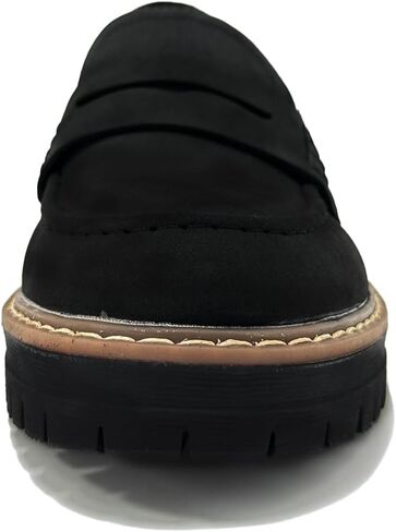 Bandkos Women's Platform Loafers Shoes Slip On-Suede Chunky Dress Loafers for Work, Casual Womens Business Penny Loafers in Kuwait