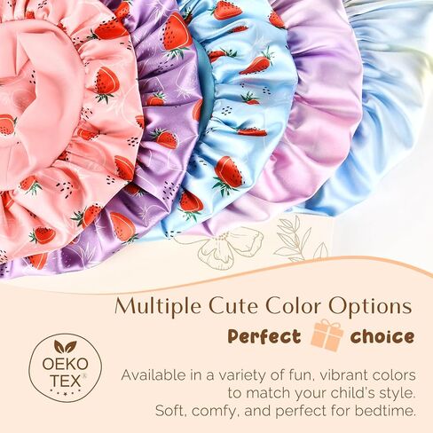 Yanibest 2 PCS Baby Satin Bonnet للنوم أطفال نوم طبقة مزدوجة قبعات نوم للطفل Bonnk Bonnet Wide Band in Kuwait