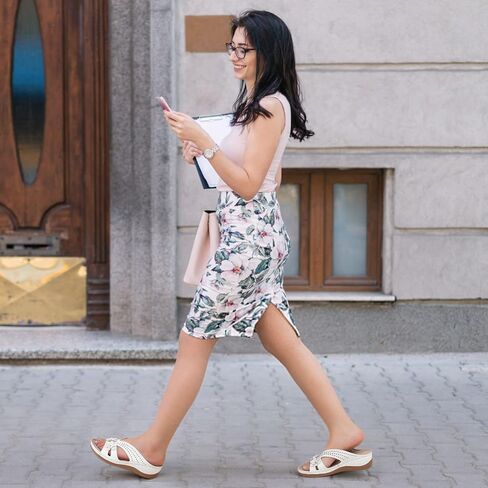 صندل Ecetana for Women Wedge Shoes: انزلاق على Slisty Summer Slides Slides Sandals Lightweight Memory Foam Platform in Kuwait