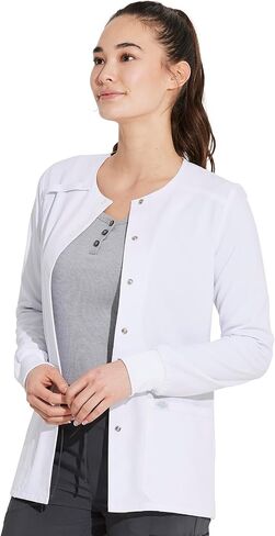 Dickies EDS Essentials Women Warm Up Scrubs Jacket Snap Front DK305 in Saudi Arabia