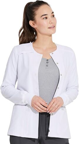 Dickies EDS Essentials Women Warm Up Scrubs Jacket Snap Front DK305 in Saudi Arabia