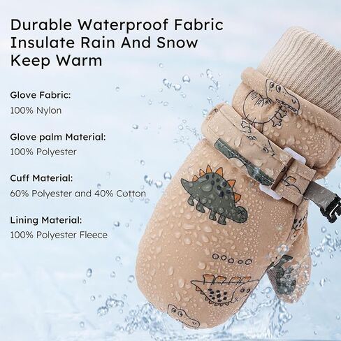 اصطف Yoofoss Fleece طفل صغير من القفازات الثلجية للطفل للبنين والبنات in Kuwait