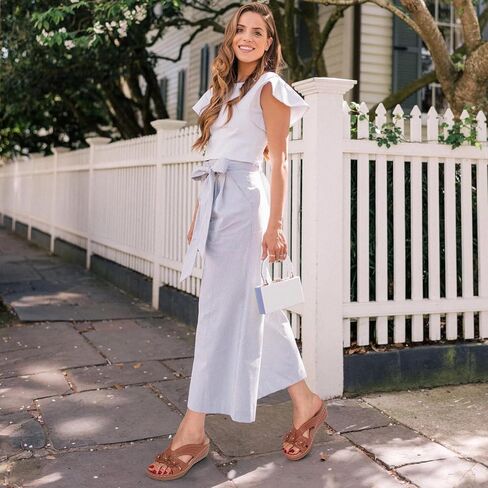 صندل Ecetana for Women Wedge Shoes: انزلاق على Slisty Summer Slides Slides Sandals Lightweight Memory Foam Platform in Kuwait