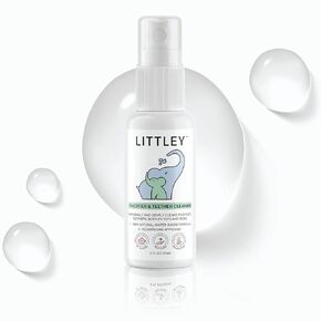 Littley Pacifier & Teether Cleaner with Hypochlorous Acid, Non-Toxic & Alcohol-Free, Gentle Formula for Cleaning Baby & Toddler Essentials, 2oz Travel-Size Spray Bottle