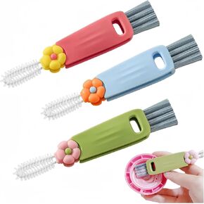 3 in 1 Cup Lid Cleaning Brush, Cup Cleaner Brush, Cup Lid Cleaner for Bottle Gap Tight Spaces Cup, Water Bottle Cleaner Brush (3 PCS)