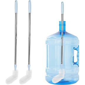 2-Pack 28’ Long Bottle Brush, 3 and 5 Gallon Bottle Cleaning Brush, Water Bottle Brush with Bendable Replacement Brush Head, Nylon Bristles and Stainless Steel Handle Bucket Cleaning Brush
