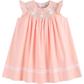 Lil cactus Baby and Girls Smocked Easter Bunny Bishop Dress