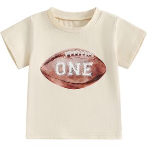 Infant Baby Boys First Birthday Outfit 1st Birthday T-Shirt 1st Year Down One Football Short SleeveTop