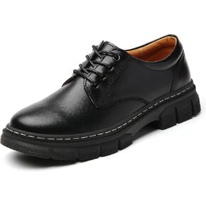 Womens Oxford Shoes Platform Classic Leather Non Slip Dressy Shoes Chunky Comfortable Business Shoes for Work Casual Office