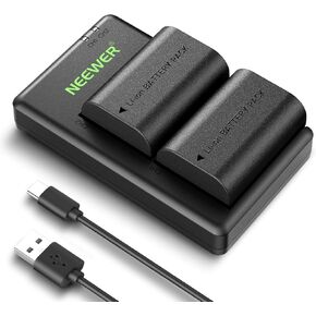 NEEWER 2 Pack 2400mAh LP-E6P/LP-E6NH/LP-E6N/LP-E6 Replacement Battery & USB Dual Charger, Compatible with Canon EOS R5 Mark II EOS R5 EOS R6 EOS R7 EOS R 5D II III IV 6D 6D II 7D 7D II 60D 70D 80D 90D in Kuwait