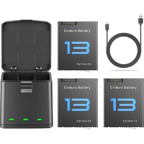 for Gopro Hero 13 Black Battery (3-Pack 2100mAh), Hero 13 Battery Charger for Gopro 13 Battery Pack Go Pro 13 Battery Enduro Rechargeable Battery (3)