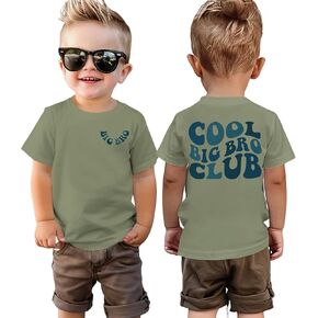 BOUTIKOME Big Brother Shirts Toddler Baby Boy Cool Big Bro Club T-Shirt Summer Tees Announcement Outfit Short Sleeve Tops