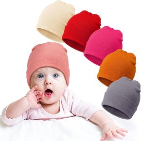 Geyoga 6 Pack Baby Beanie Hats Soft Cozy Knit Beanies for Toddler Boys Girls 6-24 Months