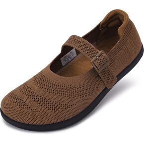Whitin Women's Women's Mary Jane Flats + Wide Toe Box + Zero Drop Sole +