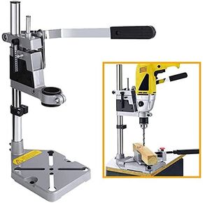 Drill Stand for Hand Drill, Universal Adjustable Drill Press Clamp, Heavy Duty Drill Press Holder Workbench Repair Tool Bench Clamp, Support Tool with Single Hole Aluminum Base