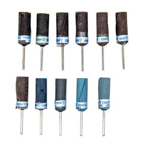 11pcs Sanding Drums Sleeves Rolls, 2.35mm Shank 180-2500 Sandpaper Abrasive Sanding Sleeve Cylinder Grinding Head Stick for Woodworking Glass Metal Polishing