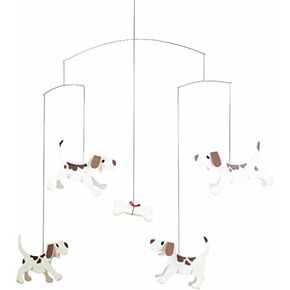 Doggy Dreams Hanging Nursery Mobile - 20 Inches - Cardboard - Handmade in Denmark by Flensted