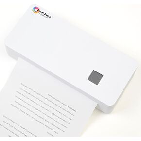 PrintPeak Thermal Printer A4 with 1 Rolls of Pre-Cut Paper (50 Sheets) Wireless Portable Printer for Travel, Compact Bluetooth Printer for iPhone, Android & Laptop, 27.5 x 11.6 cm