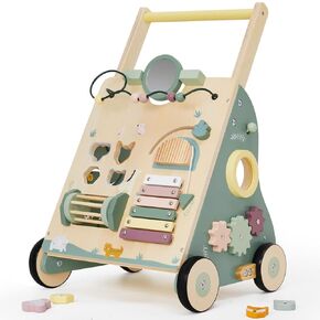Wooden Baby Walker, Baby Push Walker, Baby Walker with Wheel Adjustable Speed for Boys and Girls, Montessori Walker Toy, Learning to Walk