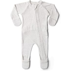 Goumi Bamboo Organic Cotton Sleep and Play Footie - 3-6m Storm Gray Footie
