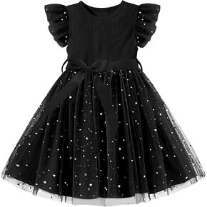 Vogseek Toddler Girls Tulle Dress Ruffle Sleeveless Summer Baby Girl Fashion Tutu Dresses 2-6Y