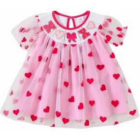 Toddler Baby Girl Valentines Dress My First Valentines Day Outfit Princess Heart Dresses Kids Dresses Casual Clothes