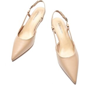 C.Paravano Slingback Heels for Women Pointed Toe Heels Sandals Pointed Slingback Kitten Heels Slip On Work Pumps Dress Shoes