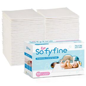 100 Count Disposable Changing Pads for Baby 17" x 24"Portable Changing Diaper Liners for Mess Free Travel, Leakproof Incontinence Bed Pads,Waterproof Table Protector Mat, Toddler Pee Pads