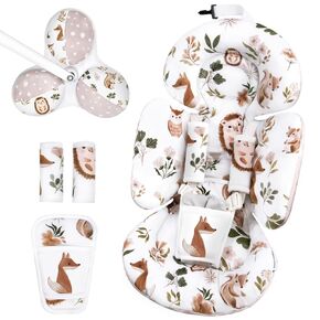 Infant Insert Compatible with 4moms Mamaroo Swing, Including 3 Replacement Toys, Reversible Newborn Insert Head Body Support for Baby Swing and Bouncer, Breathable Soft Fabric (Animals)
