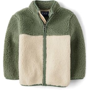 The Children's Place,Baby Boys,and Toddler Cozy Fuzzy Sherpa Jacket,Hay Stack,3 Years