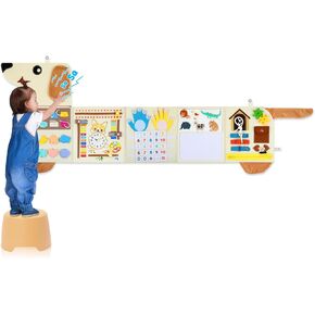 Dog Montessori Busy Board - Felt Foldable Activity Wall Board Panels for Toddlers, Sensory Interactive Educational Toys Learning Activity Center