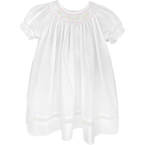 Baby Girls’ Smocked Daygown with Voile Insert, 24 Months, White