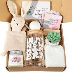 New Mom Gift Basket, Baby Shower Gifts for Expecting Mommy to Be, New Mom Care Package After Birth, First Time Pregnancy Mothers Day Birthday Gifts