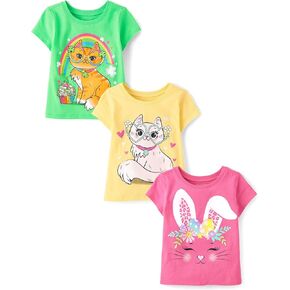 The Children's Place Baby Girls' and Toddler All Holidays Short Sleeve Graphic T-Shirts,multipacks