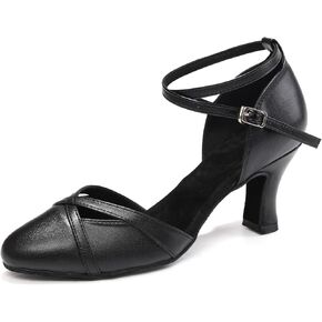Women's Closed Toe Dance Shoes Ankle Strap Ballroom Latin Salsa Dancing Shoes