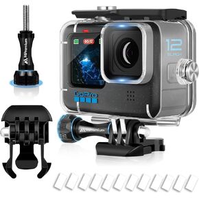 Waterproof Case for GoPro Hero 13 Black Hero 12 Black Hero 11 Black Hero 10 Black Hero 9 Black Protective Underwater Diving Housing Accessories, Dive Kit for Go Pro Hero13, 12, 11, 10,9 Action Camera