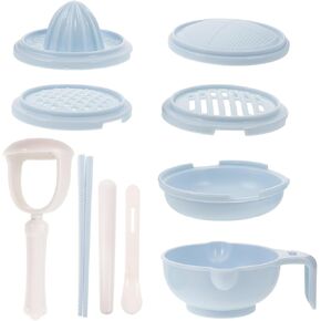 Manual Food Maker Set: Manual Food Grinding Bowl Fruits Grinder Vegetables Grater Baby Puree Cooking Machine Complementary Tool