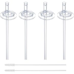 4 Pack Replacement Straw Compatible with Grosmimi Straw Cup, Stage2, 2 Pack Straw Brush Included, BPA Free