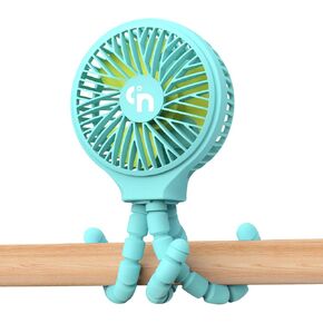 WiHoo Portable Stroller Fan Clip On for Baby Rechargeable Car Seat Fan,3 Speeds Battery Operated Baby Fan,USB Personal Fan for Stroller Crib Treadmill and Travel (Blue)