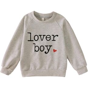 IZYJOY Toddler Baby Boy Valentine's Day Sweatshirt Boys Lover Heart Long Sleeve Shirts Crewneck Pullover Top in Kuwait
