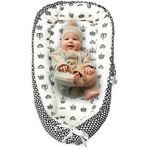 Baby Lounger – Portable, Adjustable Baby Nest for 0-24 Months, Soft, Cozy & Breathable Infant Floor Seat, 100% Cotton Newborn Essentials Must Haves for Home & Travel