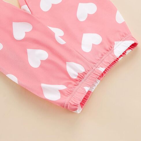 طفل فتاة عيد الحب يوم الحب الحب تي شيرت جرس جرس السراويل السفلية عقال 3pcs الملابس الصيفية مجموعة 1-6T in Saudi Arabia